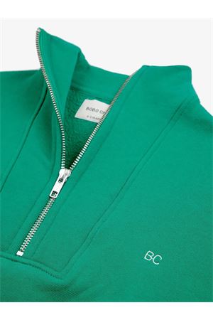 Felpa con zip in cotone verde BOBO CHOSES KIDS | B224AC056.